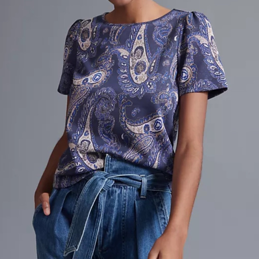Anthropologie Demeter Paisley top size M